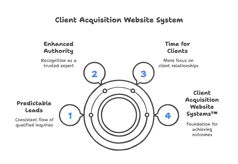 Client acquisition website system illustration