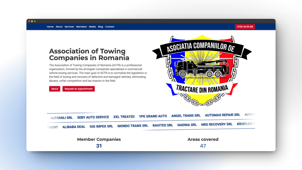 ACTR - Association of Towing Companies in Romania screenshot 1